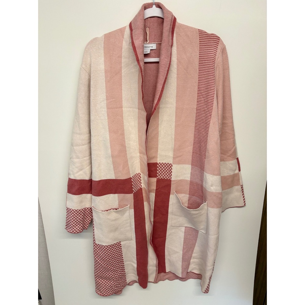 Patchwork Grannycore Long Cardigan Women XL Pink Academia Sweater ClassyCore - Picture 1 of 8